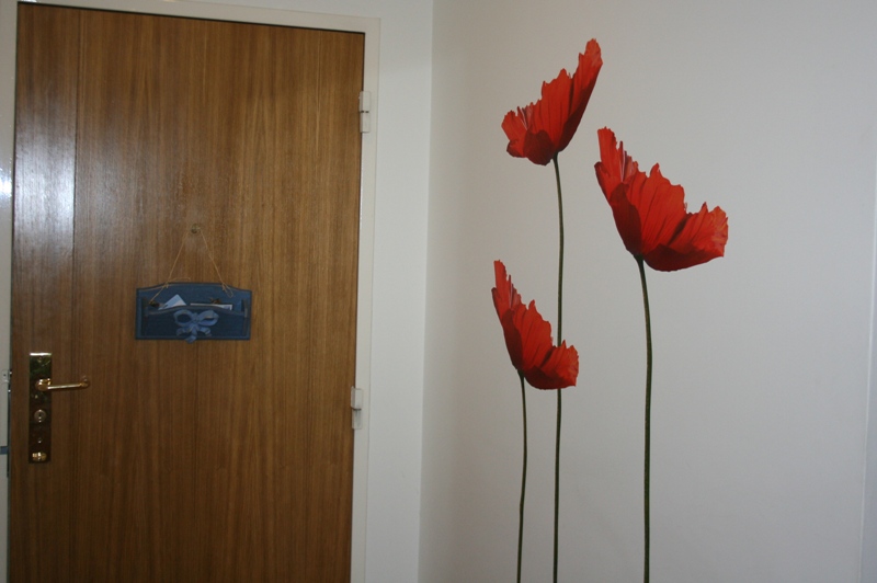 flores na porta